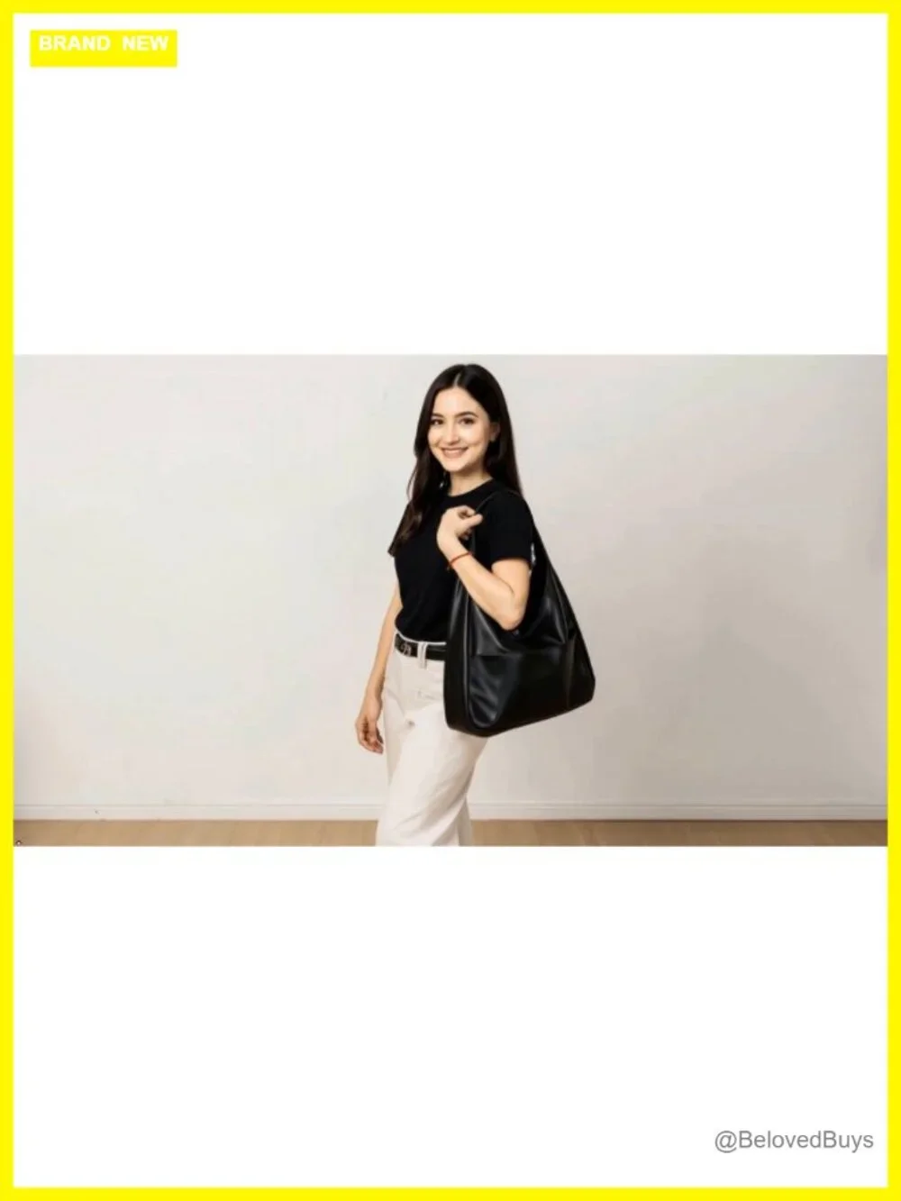 Faux Leather Hobo Tote Bag for Women Soft Shoulder Handbag with Wide Strap 2Pcs
